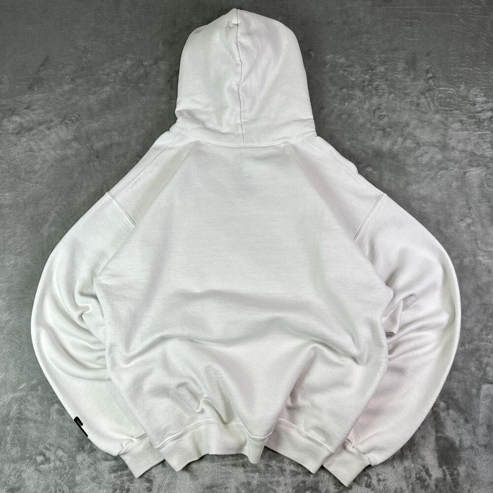 Billie Eilish White Racing Name Spellout Logo White Hoodie Size Large - Picture 2 of 8